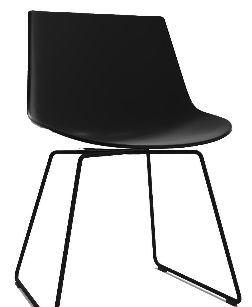 Schwarzer Flow Chair Stuhl mit Kufengestell von MDF Italia, moderner Design Stuhl.